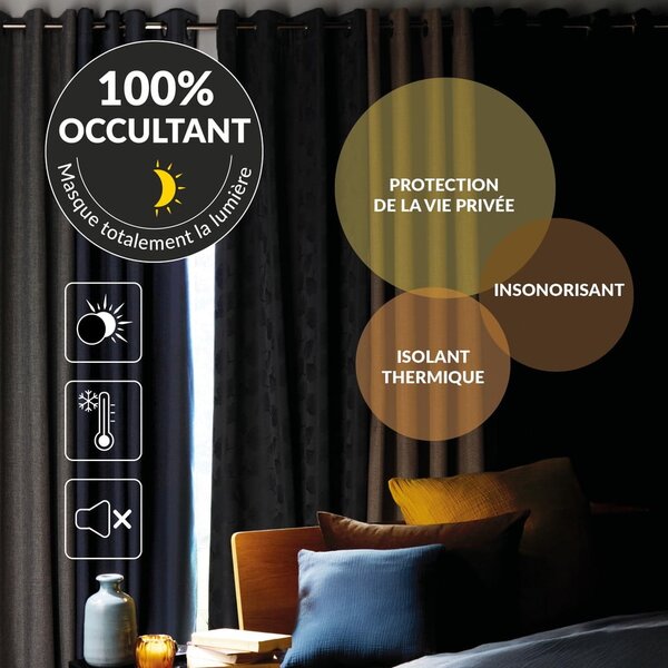Kaki zelena zavjesa od samta 140x260 cm Olympe – douceur d'intérieur