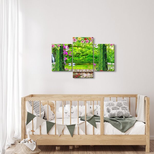 Slika - Čarobni vrt z labodi (90x60 cm)
