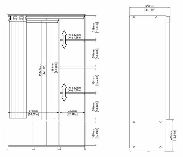 Bijeli/bež ormar u dekoru hrasta 105x180 cm Kit – Tvilum