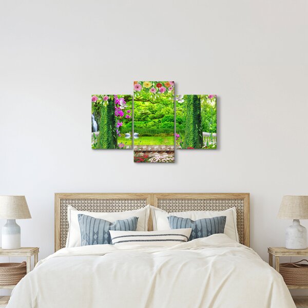 Slika - Čarobni vrt z labodi (90x60 cm)