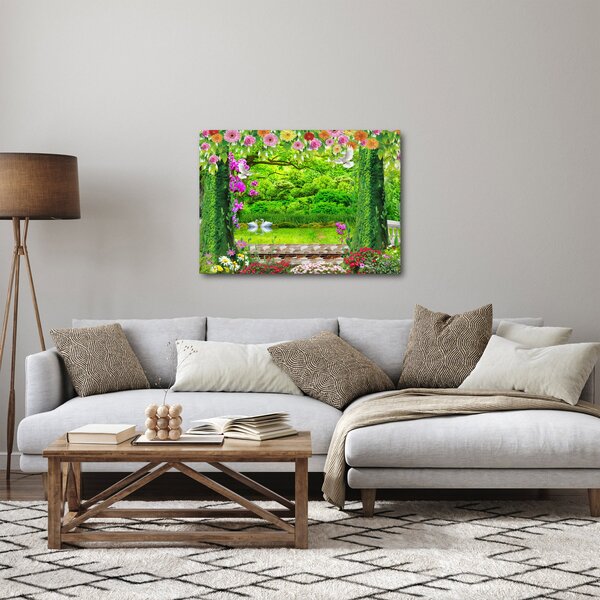 Slika - Čarobni vrt z labodi (70x50 cm)