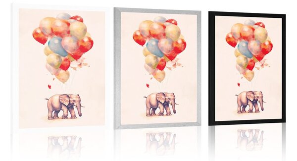 Plakat slon sanjar s balonima