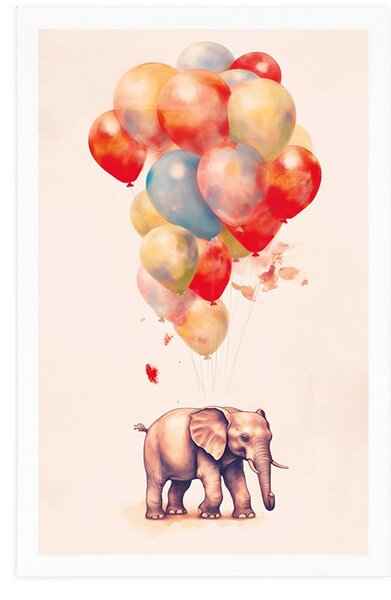 Plakat slon sanjar s balonima