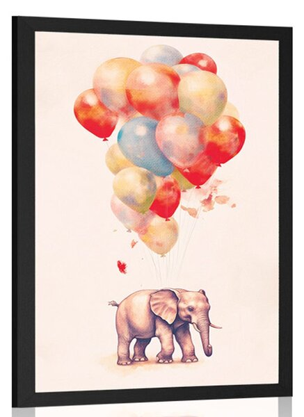 Plakat slon sanjar s balonima