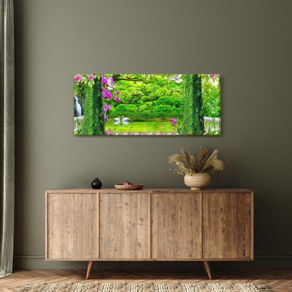 Slika - Čarobni vrt z labodi (120x50 cm)