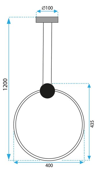 Stropni luster LED APP1396-CP GOLD 40cm