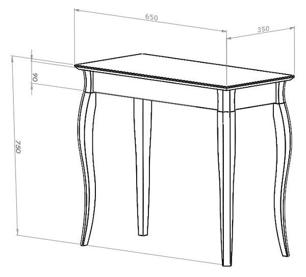 Grafitno siva Ragaba Console pomoćni stolić, dužina 65 cm