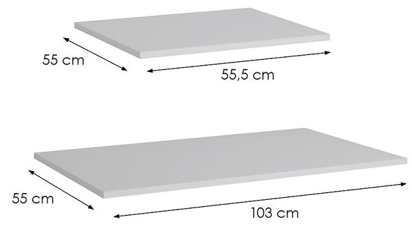 Set polica za ormar za garderobu (4 kom.) 150 cm (crna)
