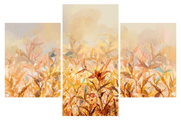 Slika - Listje v jesenskih barvah, oljna slika (90x60 cm)