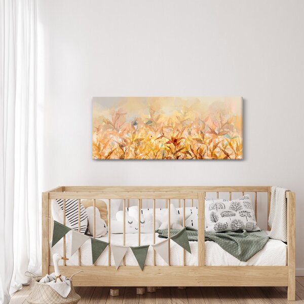 Slika - Listje v jesenskih barvah, oljna slika (120x50 cm)