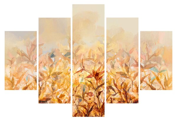Slika - Listje v jesenskih barvah, oljna slika (150x105 cm)