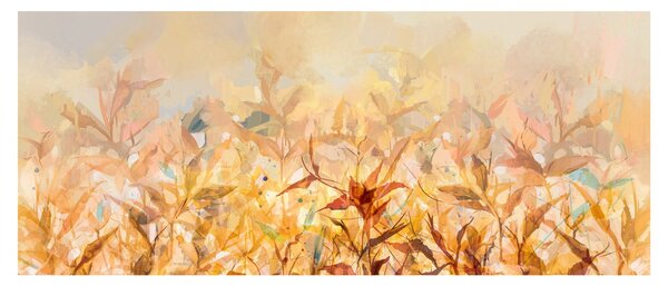 Slika - Listje v jesenskih barvah, oljna slika (120x50 cm)