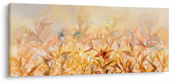 Slika - Listje v jesenskih barvah, oljna slika (120x50 cm)