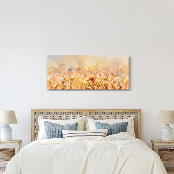 Slika - Listje v jesenskih barvah, oljna slika (120x50 cm)