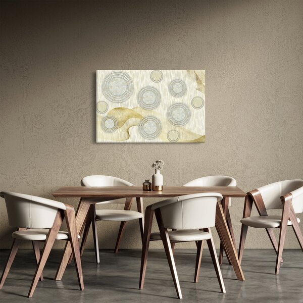 Slika - Abstrakcija, marmorni krogi (90x60 cm)