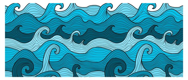 Slika - Abstrakcija, morje (120x50 cm)