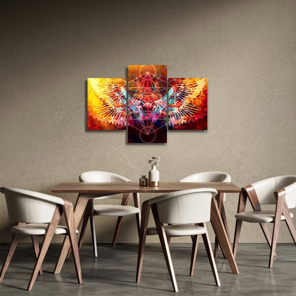 Slika - Merkaba s krili, abstrakcija (90x60 cm)