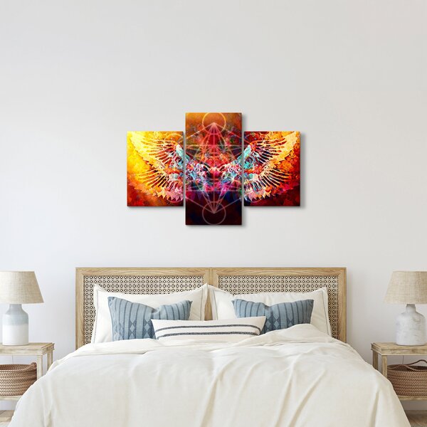 Slika - Merkaba s krili, abstrakcija (90x60 cm)