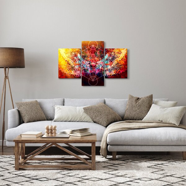 Slika - Merkaba s krili, abstrakcija (90x60 cm)