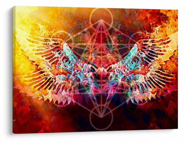 Slika - Merkaba s krili, abstrakcija (70x50 cm)