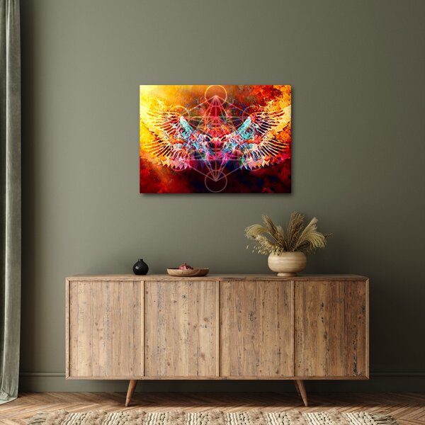 Slika - Merkaba s krili, abstrakcija (70x50 cm)