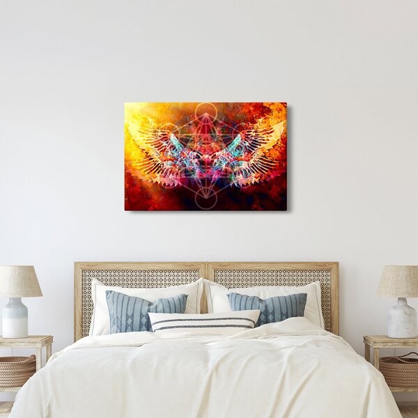 Slika - Merkaba s krili, abstrakcija (90x60 cm)