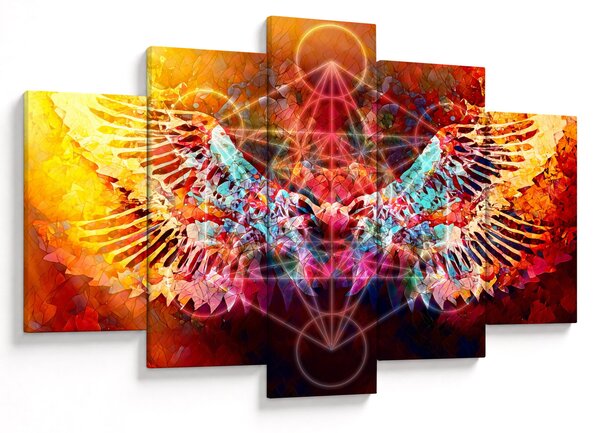 Slika - Merkaba s krili, abstrakcija (150x105 cm)