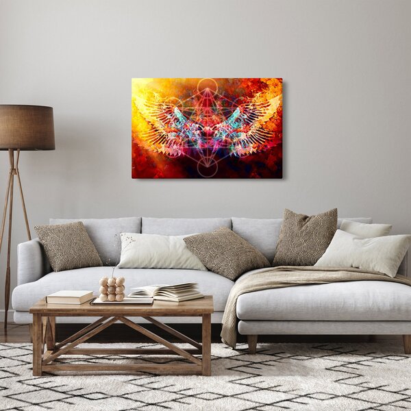 Slika - Merkaba s krili, abstrakcija (90x60 cm)