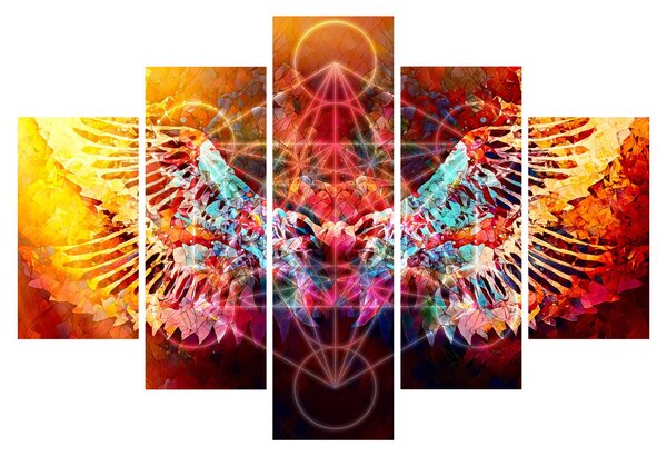 Slika - Merkaba s krili, abstrakcija (150x105 cm)