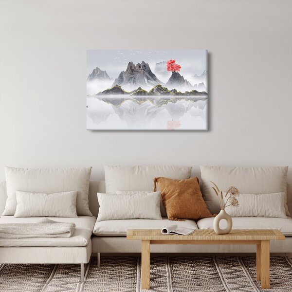 Slika - Gore v megli (90x60 cm)