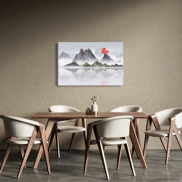 Slika - Gore v megli (90x60 cm)