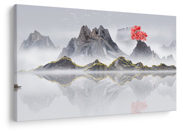 Slika - Gore v megli (90x60 cm)