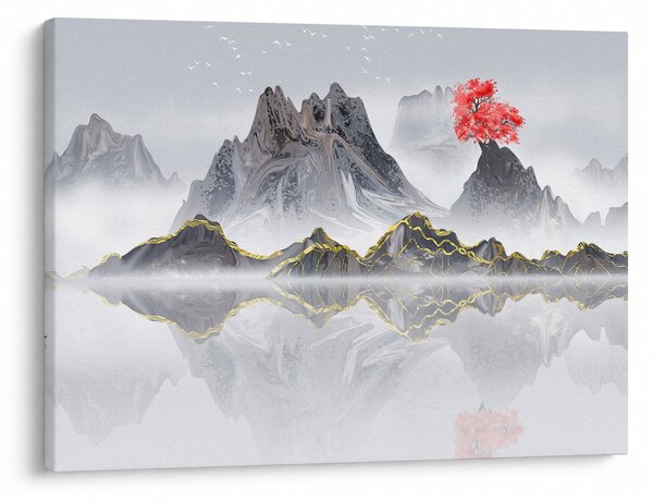 Slika - Gore v megli (70x50 cm)
