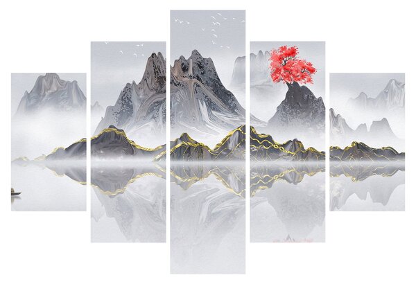 Slika - Gore v megli (150x105 cm)