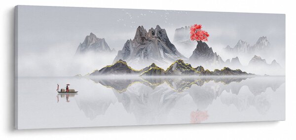 Slika - Gore v megli (120x50 cm)
