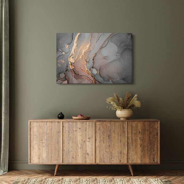 Slika - Sivo-zlat marmor (90x60 cm)