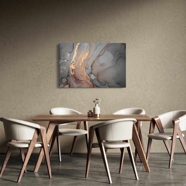 Slika - Sivo-zlat marmor (90x60 cm)