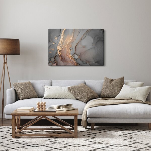 Slika - Sivo-zlat marmor (90x60 cm)