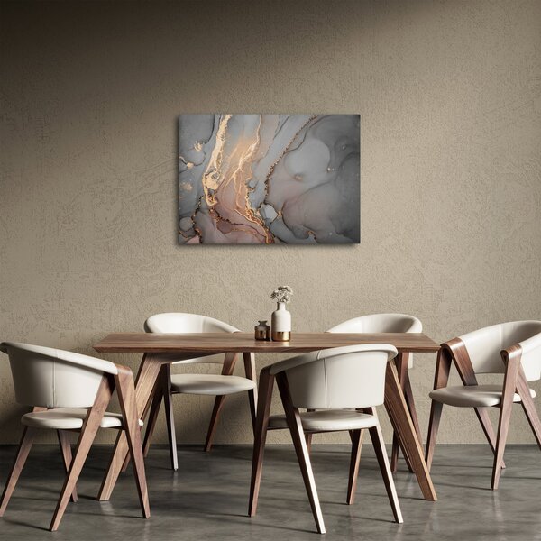 Slika - Sivo-zlat marmor (70x50 cm)