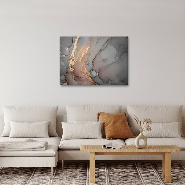 Slika - Sivo-zlat marmor (70x50 cm)