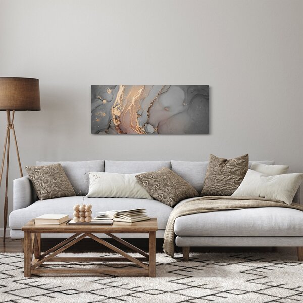 Slika - Sivo-zlat marmor (120x50 cm)