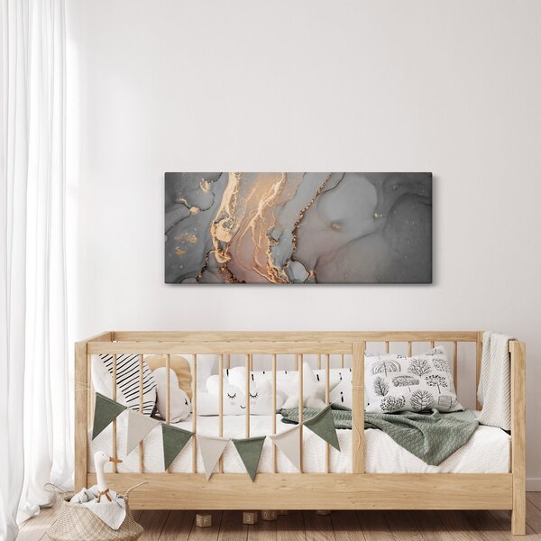 Slika - Sivo-zlat marmor (120x50 cm)
