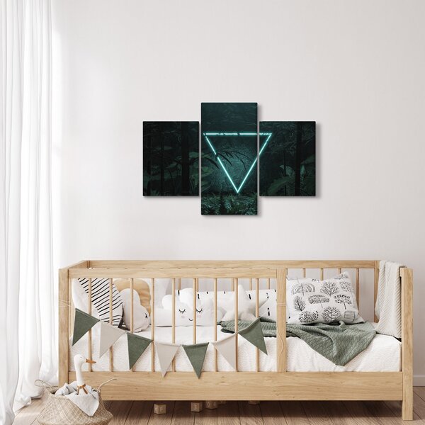 Slika - Neonski trikotnik v džungli (90x60 cm)