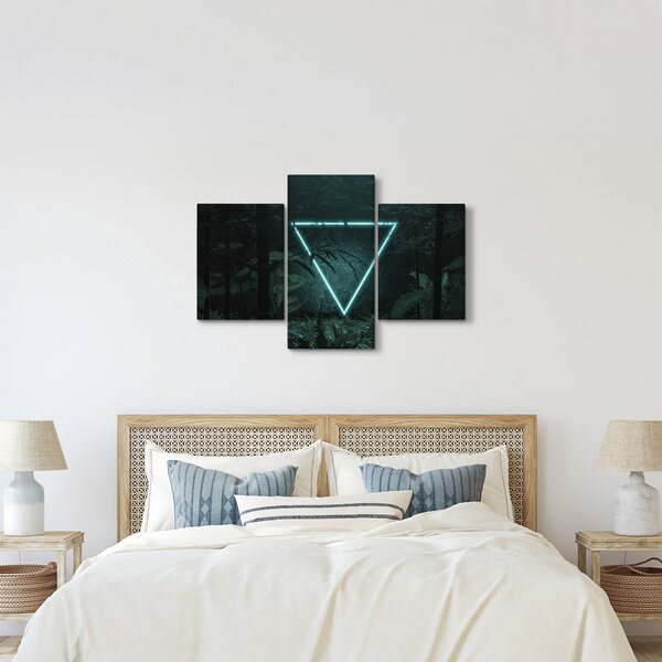 Slika - Neonski trikotnik v džungli (90x60 cm)