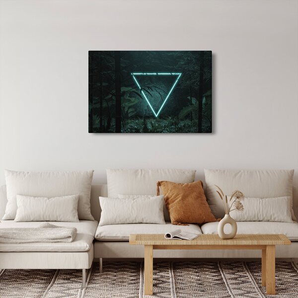Slika - Neonski trikotnik v džungli (90x60 cm)