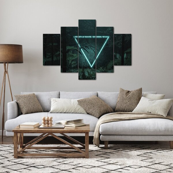 Slika - Neonski trikotnik v džungli (150x105 cm)