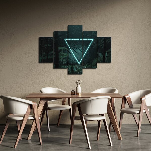 Slika - Neonski trikotnik v džungli (150x105 cm)
