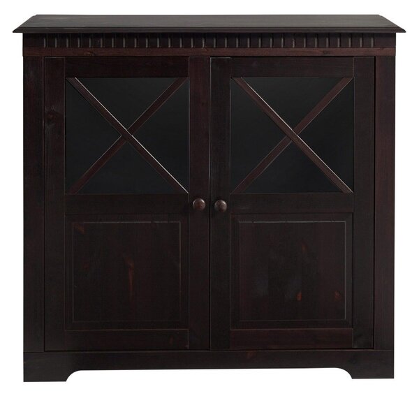 Tamno smeđa vitrina od masivnog bora 95x35 cm Lisa – Støraa