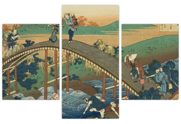 Slika - Katsushika Hokusai, Ariwara no Narihirafrom the series One Hundred, Poems Explained by the Nurse (Hyakunin isshu uba ga etoki), reprodukcije (90x60 cm)