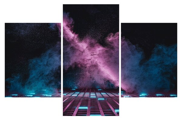 Slika - Rožnato moder dim (90x60 cm)